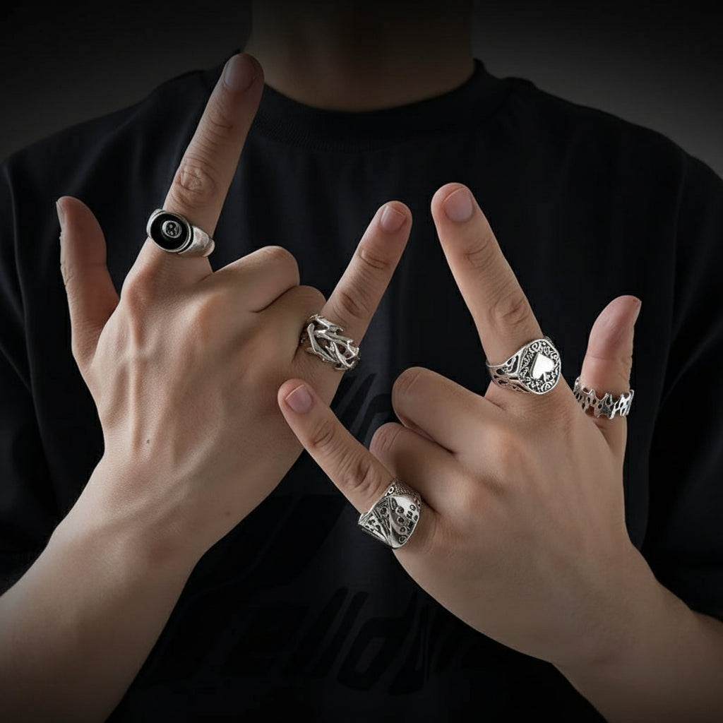 Poker Joker Silver Ring