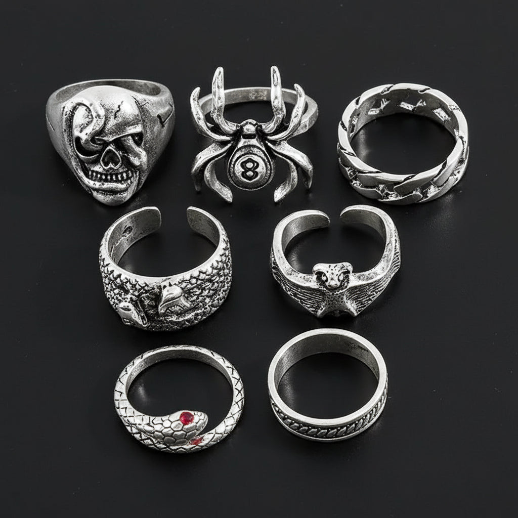 Poker Joker Silver Ring