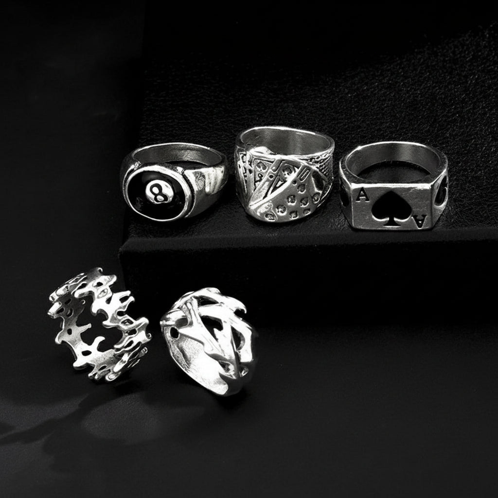 Poker Joker Silver Ring