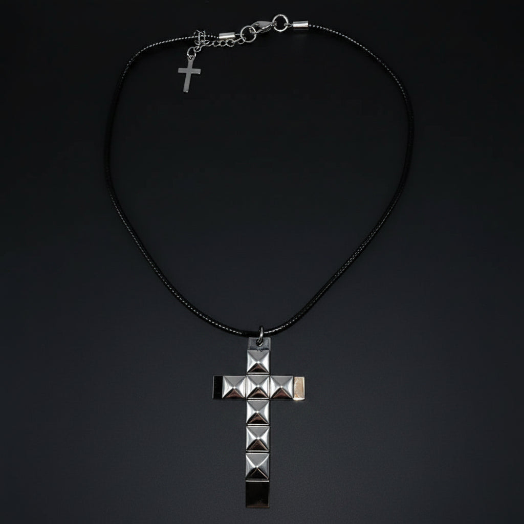 Rivet Cross Necklace