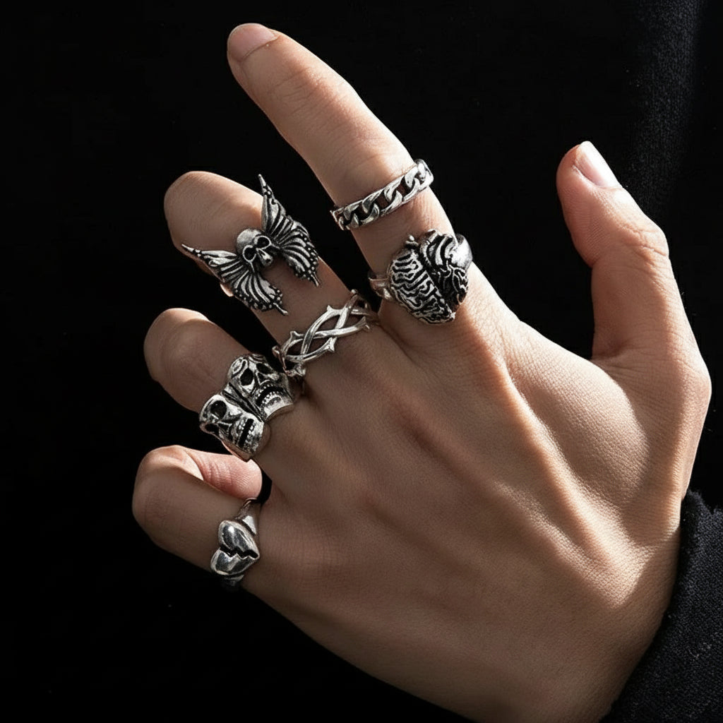 Poker Joker Silver Ring